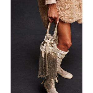 🆕 FREE PEOPLE Razzle Dazzle Clutch / Ivory Pearl